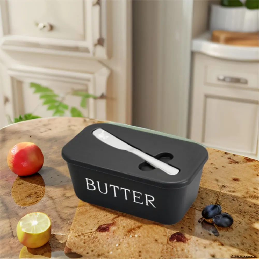 Plastic Butter Container Food Grade Large Capacity Butter Keeper Container with Lid Keep Fresh Butter Storage Box Restaurant