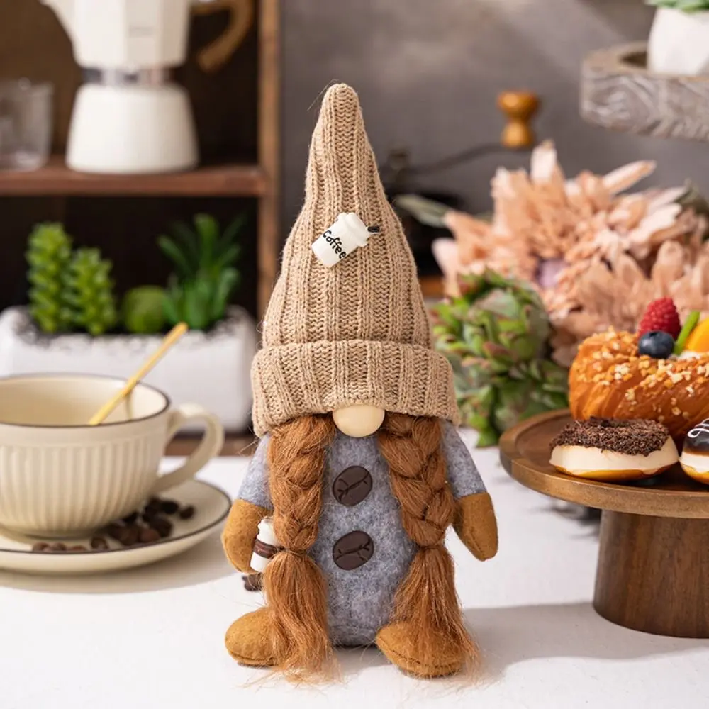 With Knitted Hat Coffee Gnomes Plush Doll Soft Plush Cute Christmas Faceless Doll Exquisite American Style