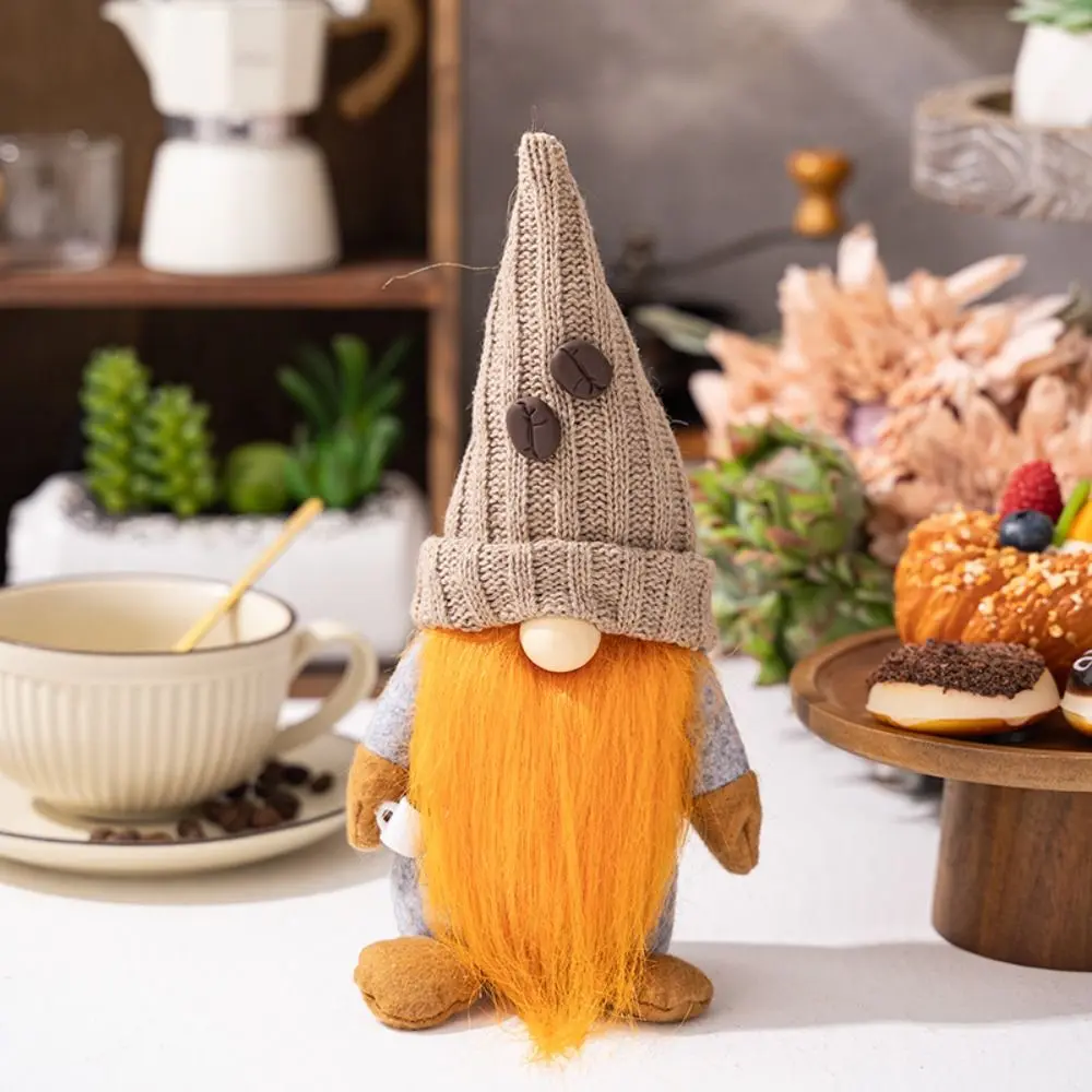 With Knitted Hat Coffee Gnomes Plush Doll Soft Plush Cute Christmas Faceless Doll Exquisite American Style