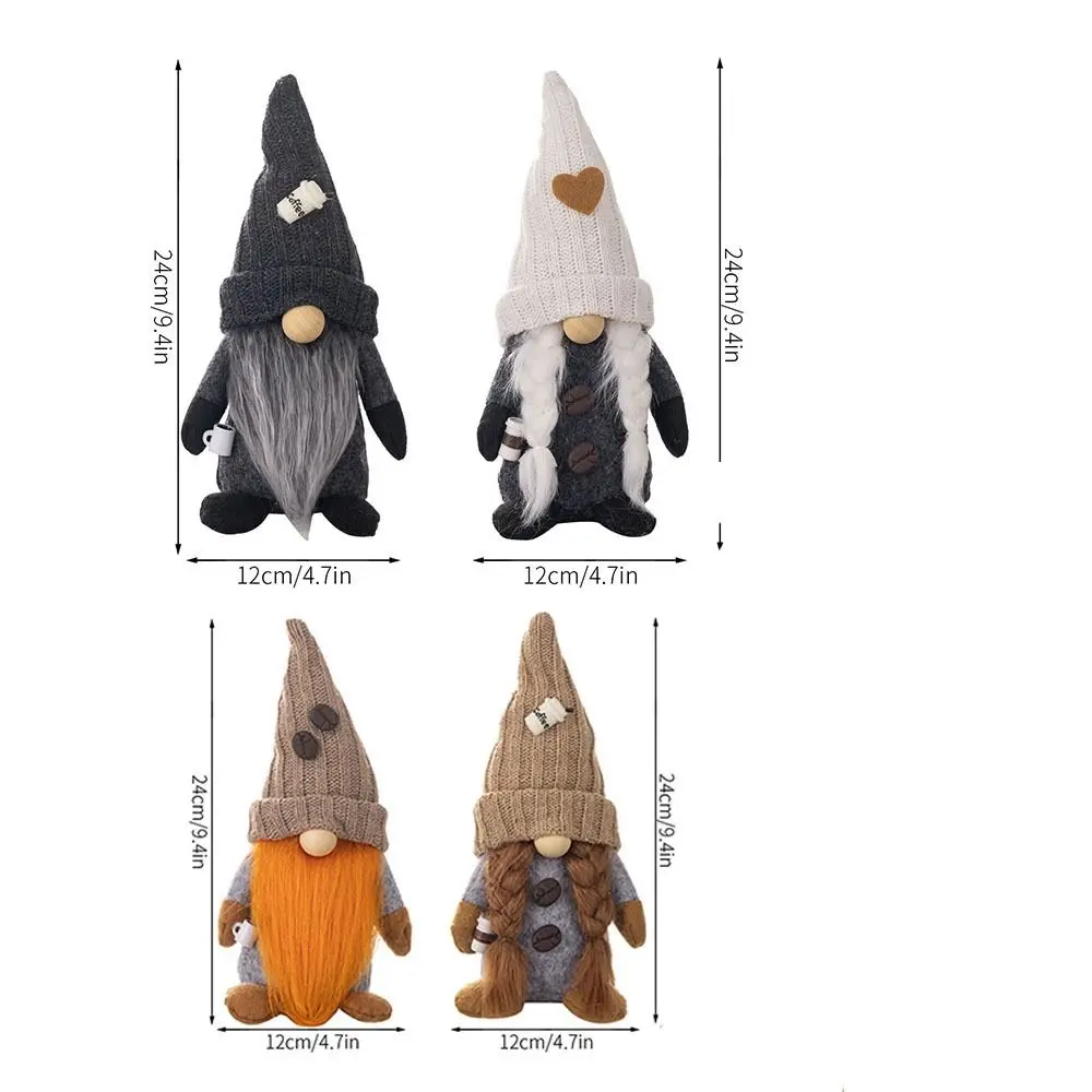 With Knitted Hat Coffee Gnomes Plush Doll Soft Plush Cute Christmas Faceless Doll Exquisite American Style