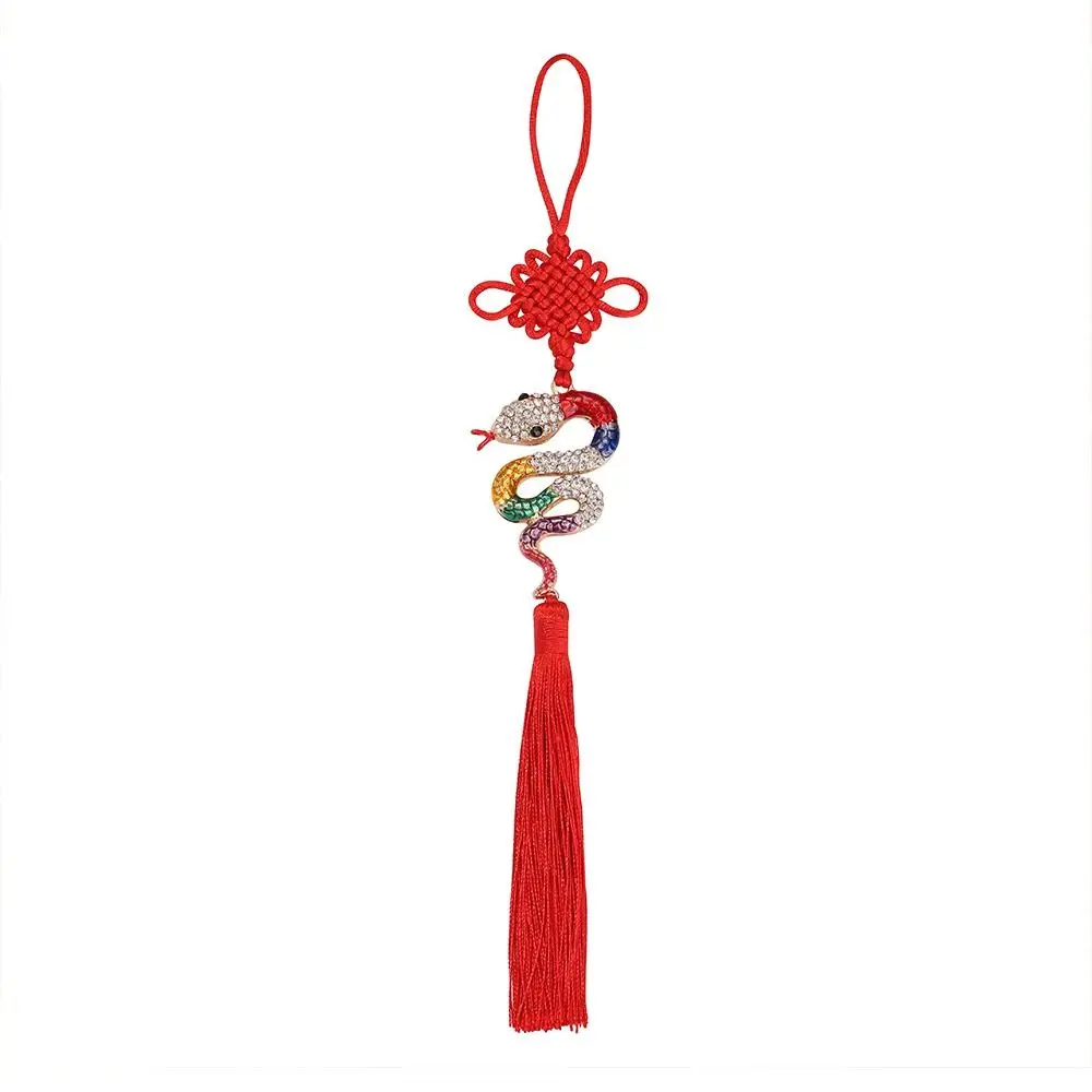 Hanging Chinese Knot Pendant Polyester Hand Woven Spring Festive Decor Pendant with Tassel Exquisite Car Pendant Living Room