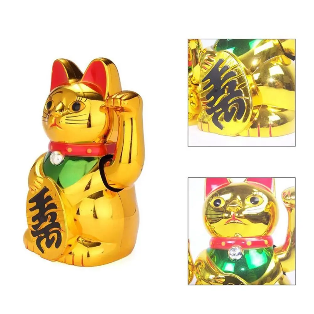 Opening Gift Easy Use Waving Hand Car Decoration Handicraft Lucky Cat Ornament Cat Sculpture Wealth Waving Cat Desktop Ornament
