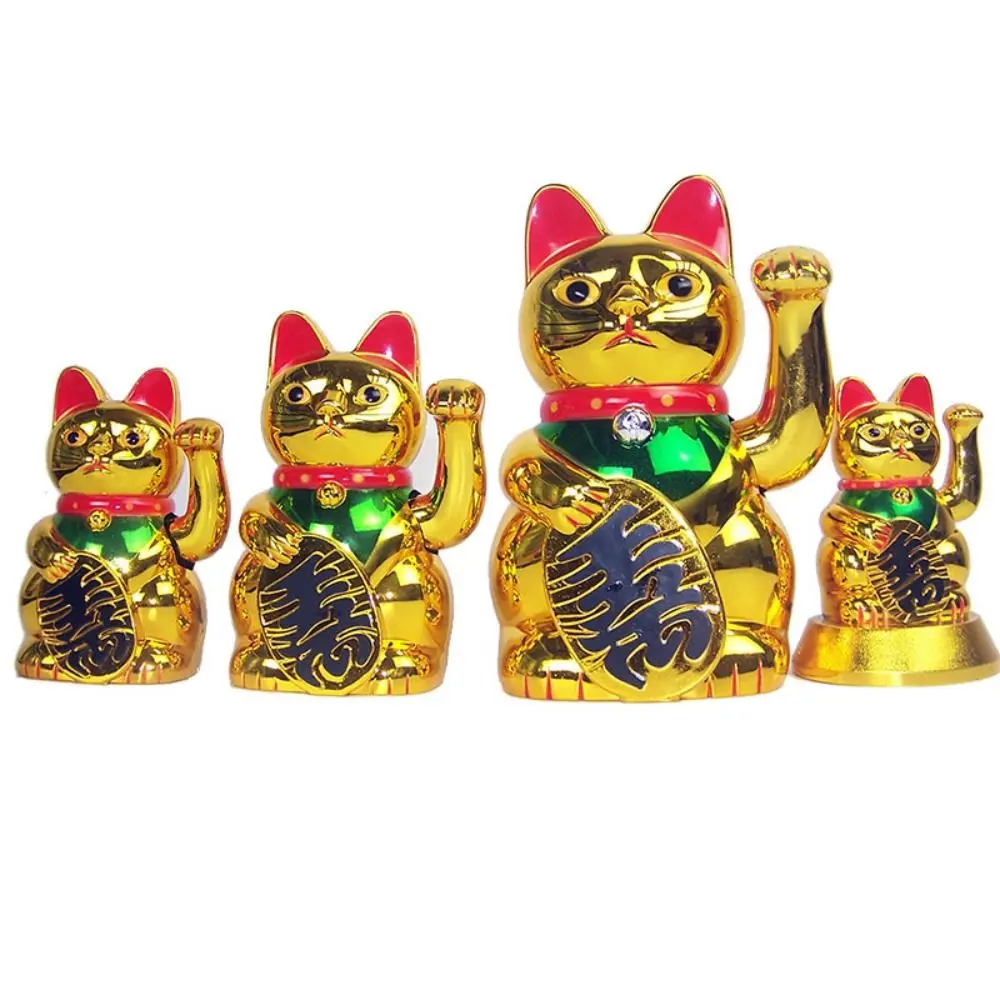 Opening Gift Easy Use Waving Hand Car Decoration Handicraft Lucky Cat Ornament Cat Sculpture Wealth Waving Cat Desktop Ornament