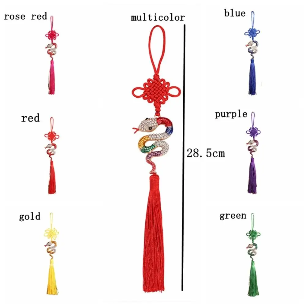 Hanging Chinese Knot Pendant Polyester Hand Woven Spring Festive Decor Pendant with Tassel Exquisite Car Pendant Living Room