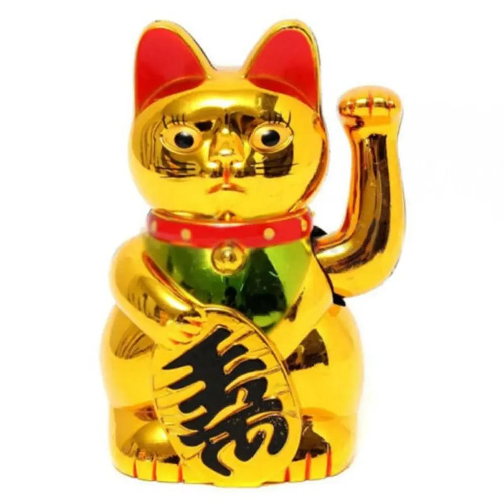 Opening Gift Easy Use Waving Hand Car Decoration Handicraft Lucky Cat Ornament Cat Sculpture Wealth Waving Cat Desktop Ornament