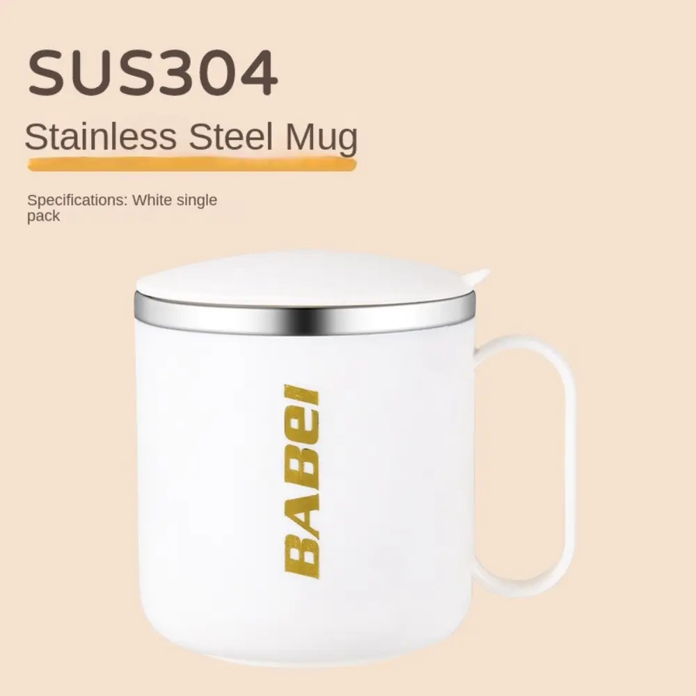 304 Stainless Steel Thermal Mug Double-Layered Large Capacity Vacuum Flask Heat-resistant 400ml Milk Tea Cup Outdoor Sports