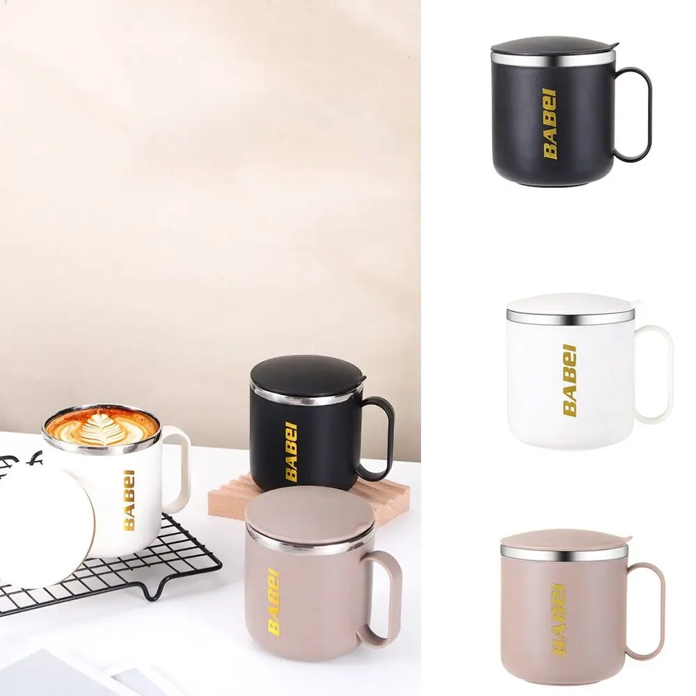 304 Stainless Steel Thermal Mug Double-Layered Large Capacity Vacuum Flask Heat-resistant 400ml Milk Tea Cup Outdoor Sports