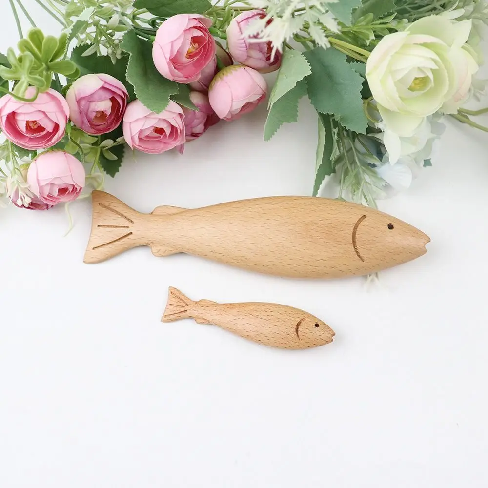 Creative Wood Carving Artificial Sea Fish Toy DIY Craft Realistic Fake Fish Ornament Handmade Fish Playset Model Kids Favor Toy