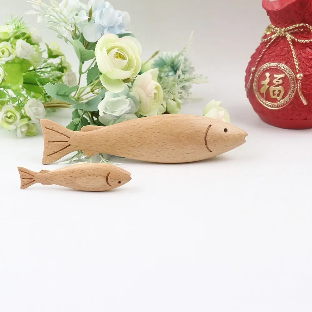 Creative Wood Carving Artificial Sea Fish Toy DIY Craft Realistic Fake Fish Ornament Handmade Fish Playset Model Kids Favor Toy