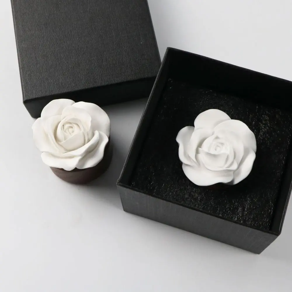 Wooden Base Flower Aromatherapy Diffuser Ornaments Portable Diffuser Stone Non-Electric Handmade Car Air Fresheners Decorations