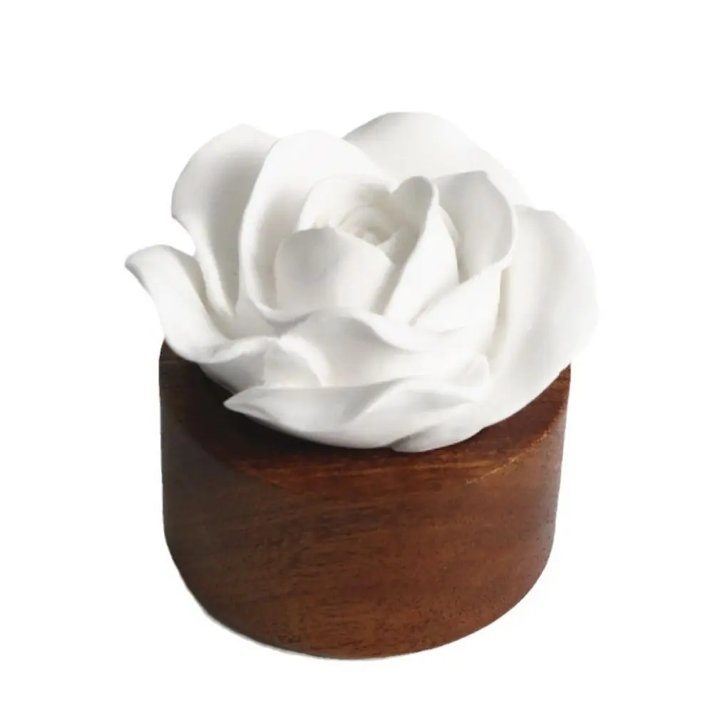 Wooden Base Flower Aromatherapy Diffuser Ornaments Portable Diffuser Stone Non-Electric Handmade Car Air Fresheners Decorations