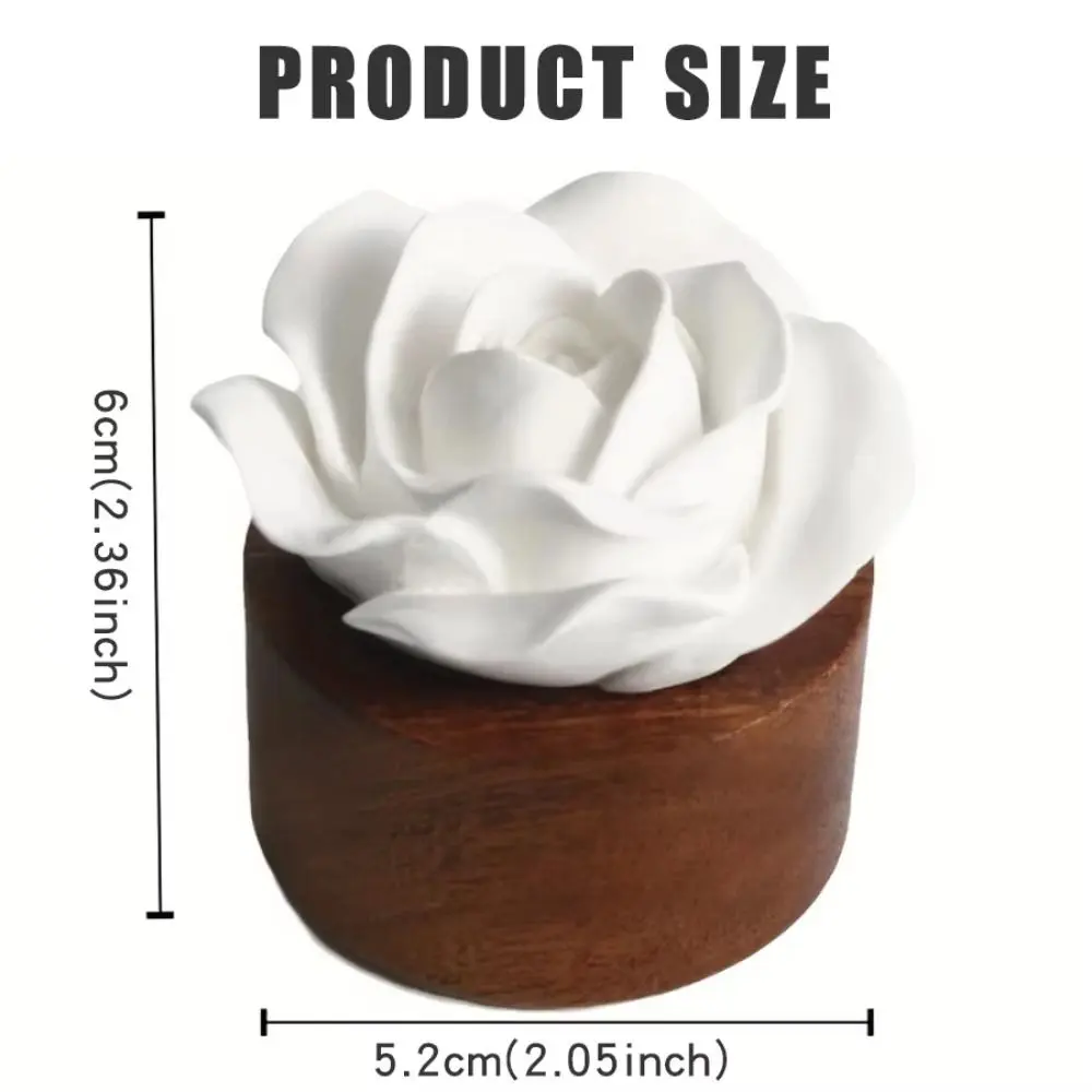 Wooden Base Flower Aromatherapy Diffuser Ornaments Portable Diffuser Stone Non-Electric Handmade Car Air Fresheners Decorations