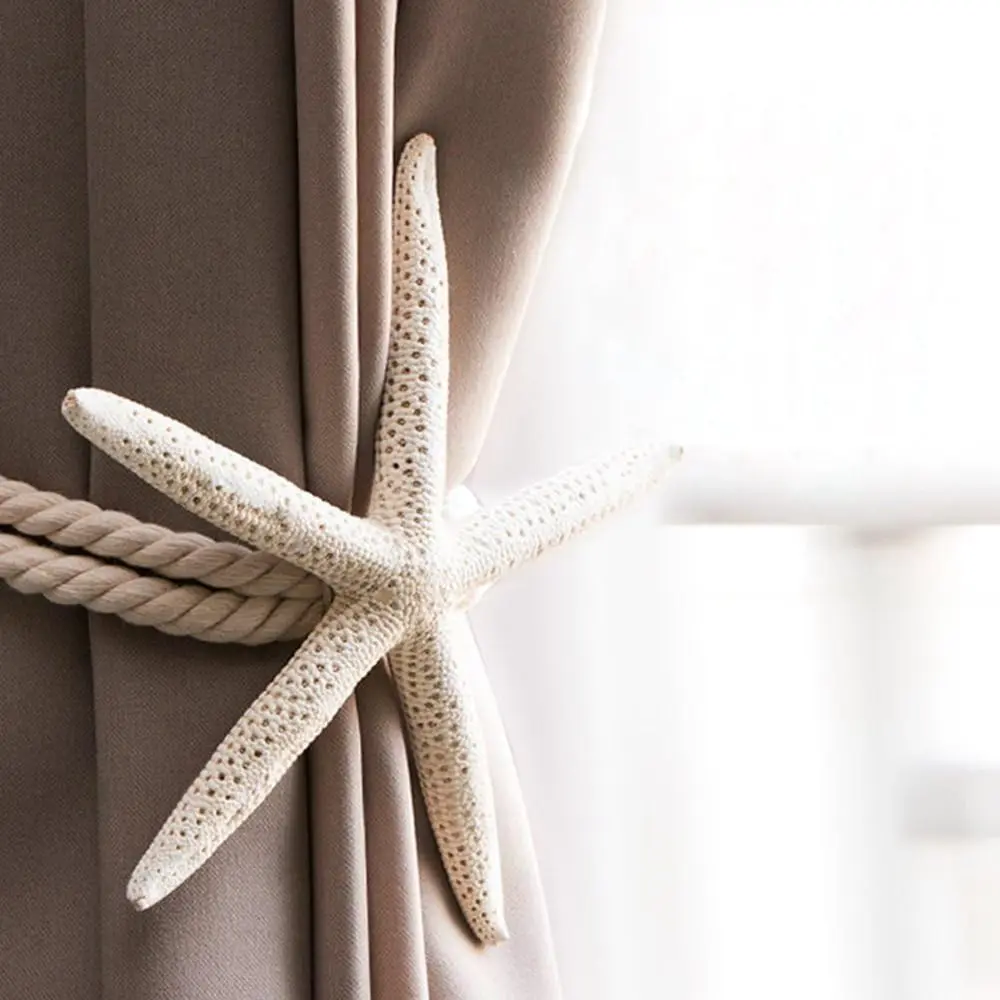 Easy Use Stable Starfish Curtain Tie Rope Natural Starfish Starfish Fixing Curtain Tie Nordic Curtain Buckle Living Room