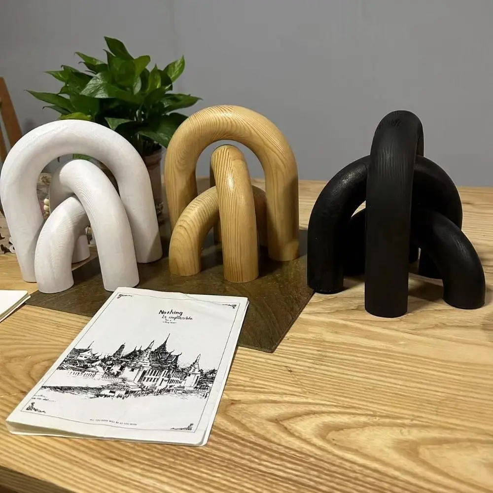 Boho Style Decorative Wood Arc Ornament Hand-carved Handmade Arched Wooden Model Unique Arch Craft Ornament Room