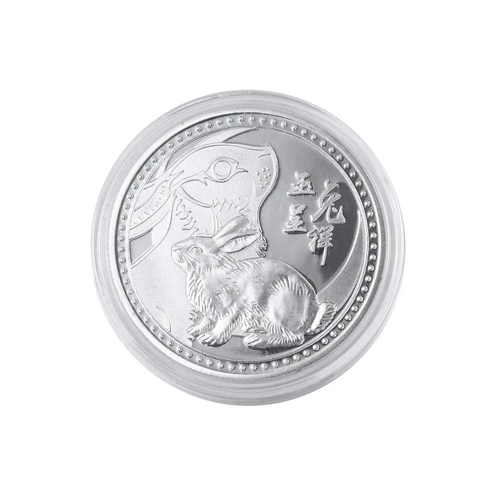 Chinese 2023 Decorative New Year Gifts Twelve Zodiac for Wealth and Luck Collectible Rabbit Coin Souvenir Commemorative Coin