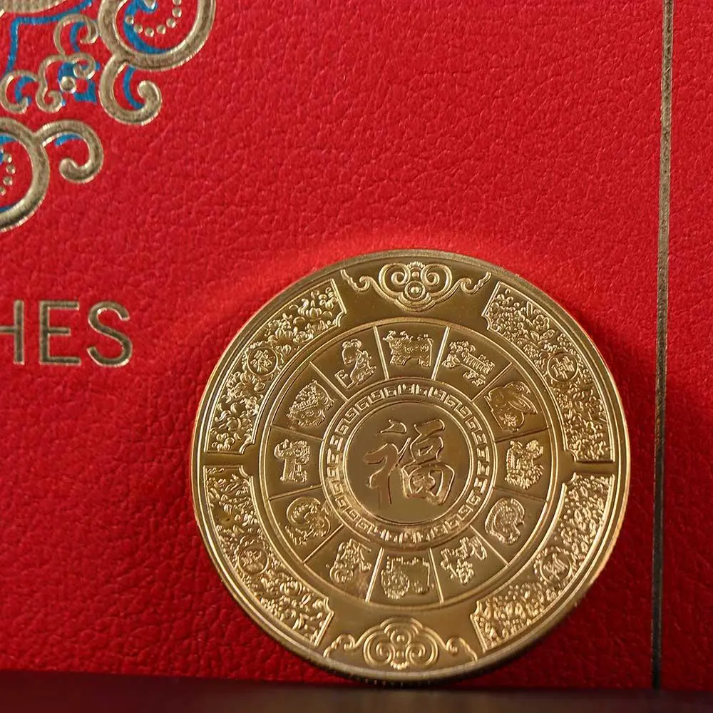 Chinese 2023 Decorative New Year Gifts Twelve Zodiac for Wealth and Luck Collectible Rabbit Coin Souvenir Commemorative Coin