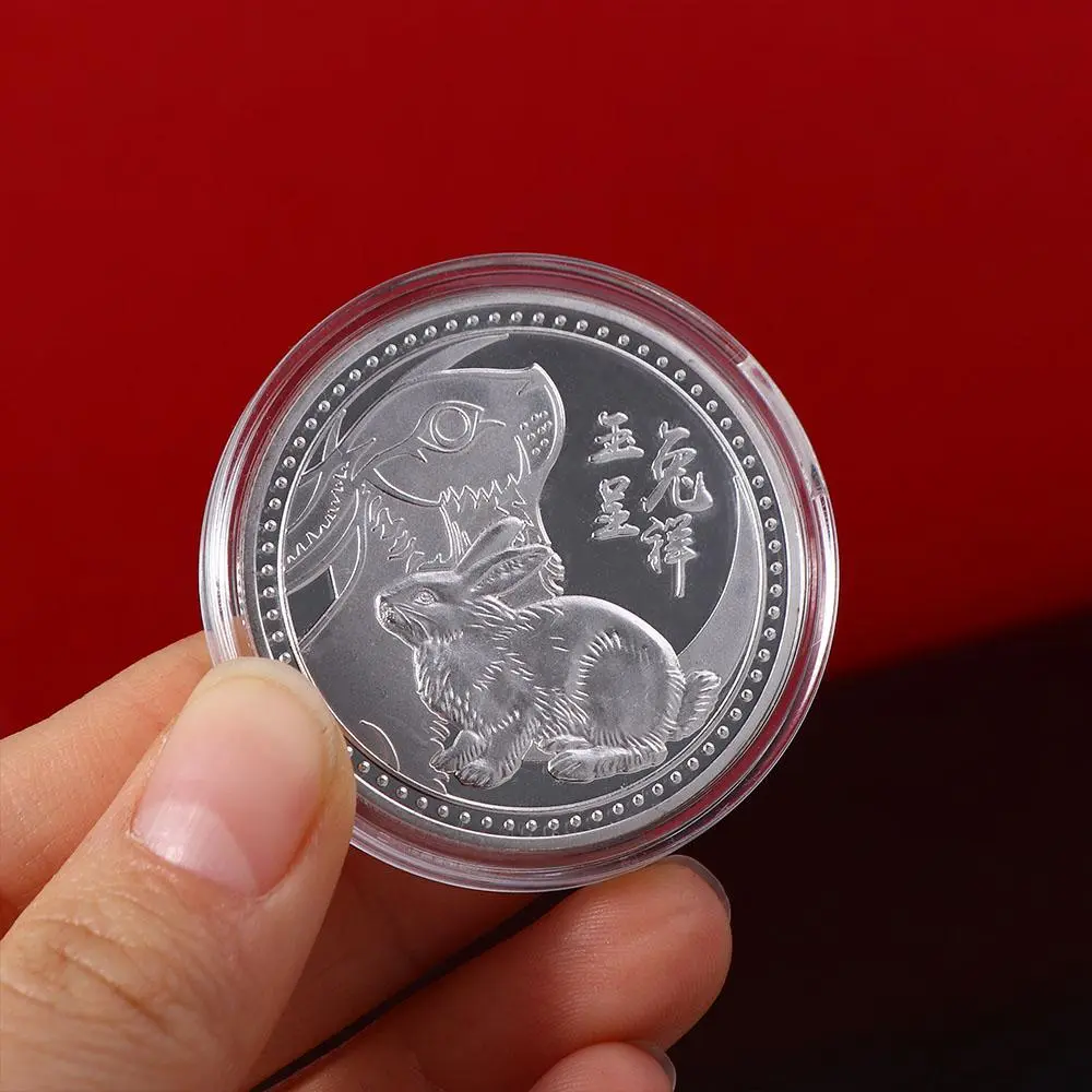 Chinese 2023 Decorative New Year Gifts Twelve Zodiac for Wealth and Luck Collectible Rabbit Coin Souvenir Commemorative Coin