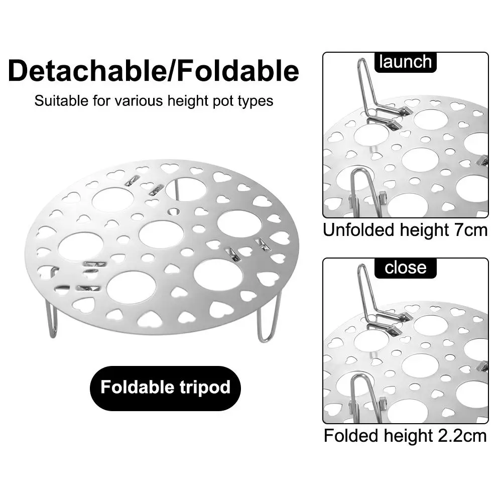 Stainless Steel Steamed Egg Rack High Foot Folding Egg Steamer Universal Durable Steamer Basket Dumplings