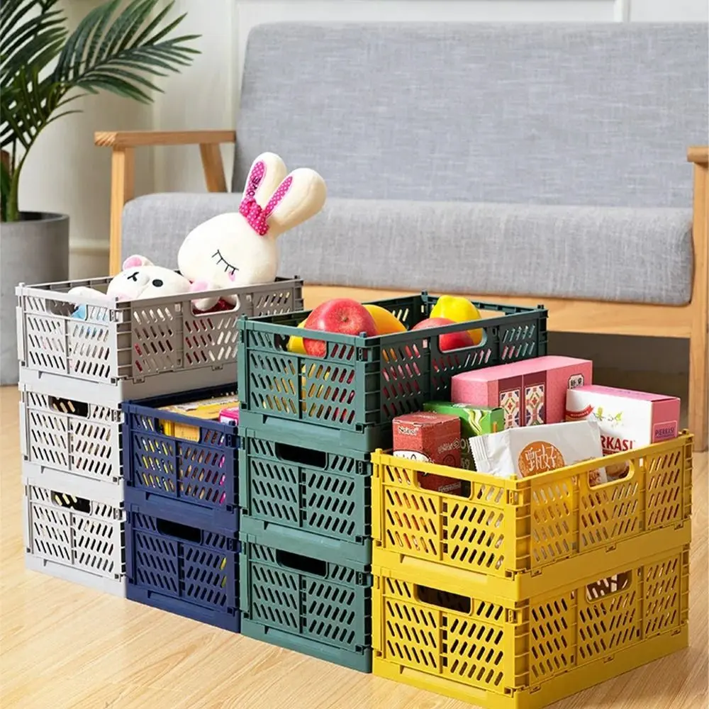 File Storage Collapsible Foldable Storage Crate Stackable INS Drawer Organizer Case Colorful S/M/L Pastel Crates Home