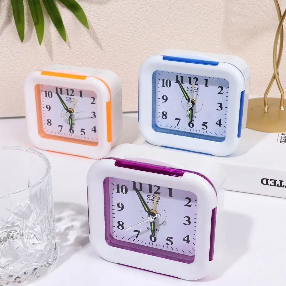 Multi-functional Cute Lazy Alarm Clock With Night Light Silent Small Table Clock Simple Bedside Clock Children's