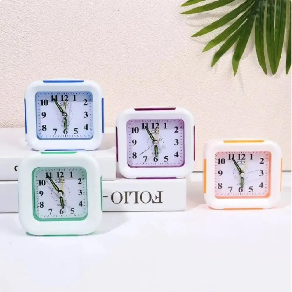 Multi-functional Cute Lazy Alarm Clock With Night Light Silent Small Table Clock Simple Bedside Clock Children's