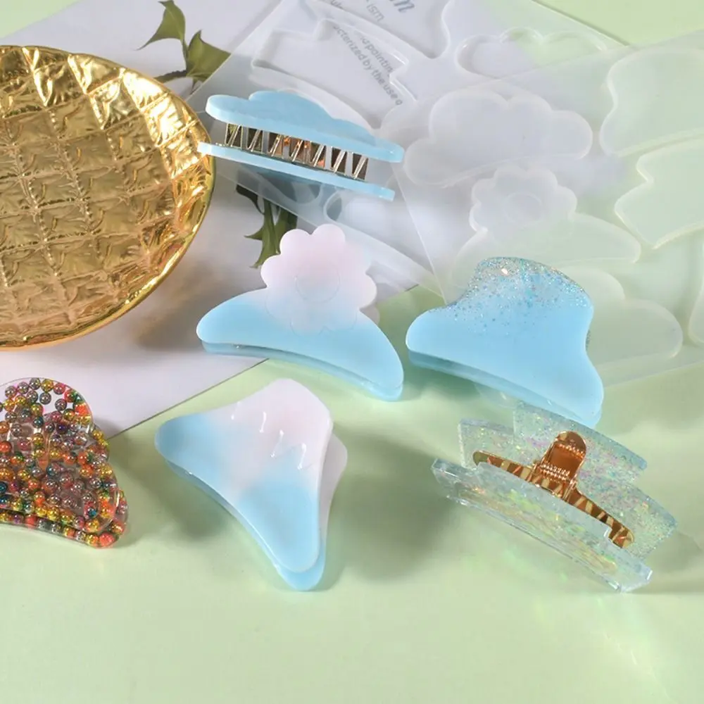 Odorless for Women Ornaments Resin Epoxy Shark Hair Pin Hairpin Mold Hair Claw Clips Mold Silicone Mould