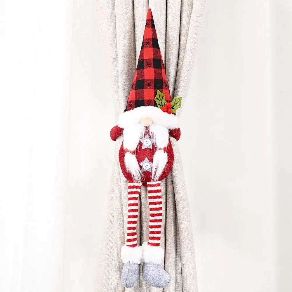 Simple Cartoon Christmas Curtain Buckle Funny Non-woven Dwarf Curtain Fastener Cute Faceless Doll Curtain Tie Rope New Year Gift