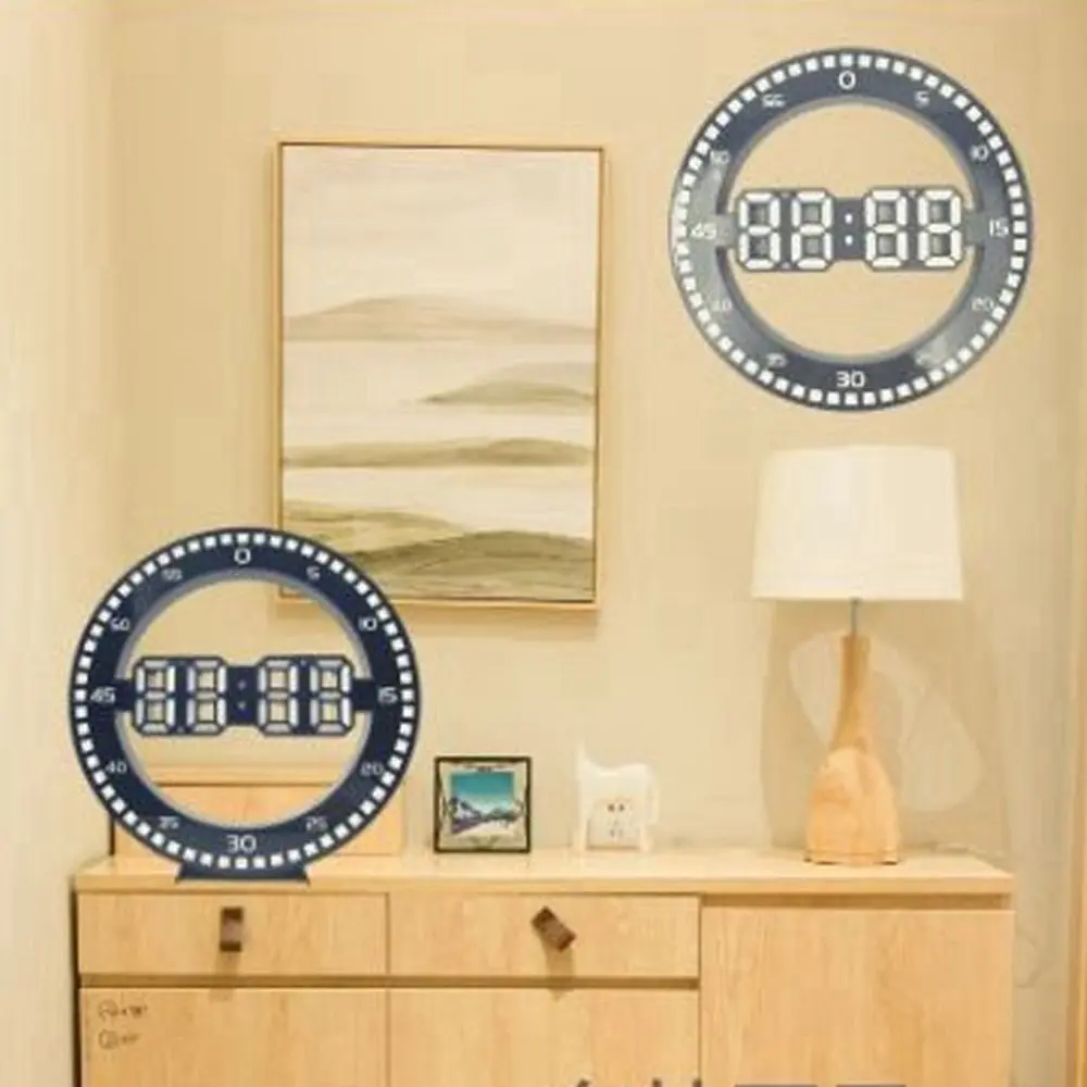 Modern Led Digital Wall Clock Portable Wall Mounted Luminous Wall Clock Jumping Seconds Jump Second Clock Office