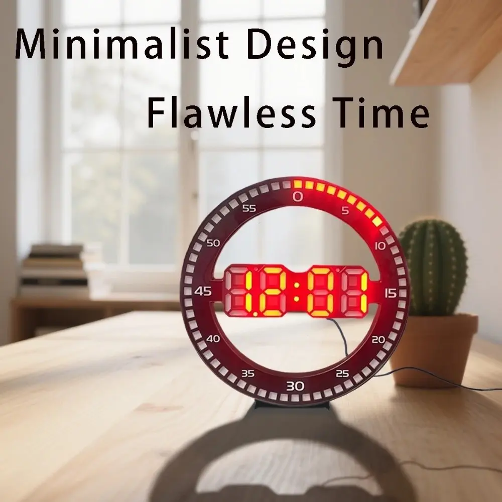 Modern Led Digital Wall Clock Portable Wall Mounted Luminous Wall Clock Jumping Seconds Jump Second Clock Office