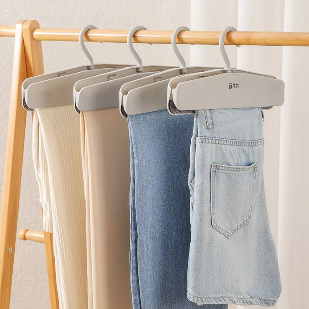 2pcs Crease-resistance Non-slip Pants Clip Rotatable Non-marking Pants Storage Rack Household Strong Clamping Force