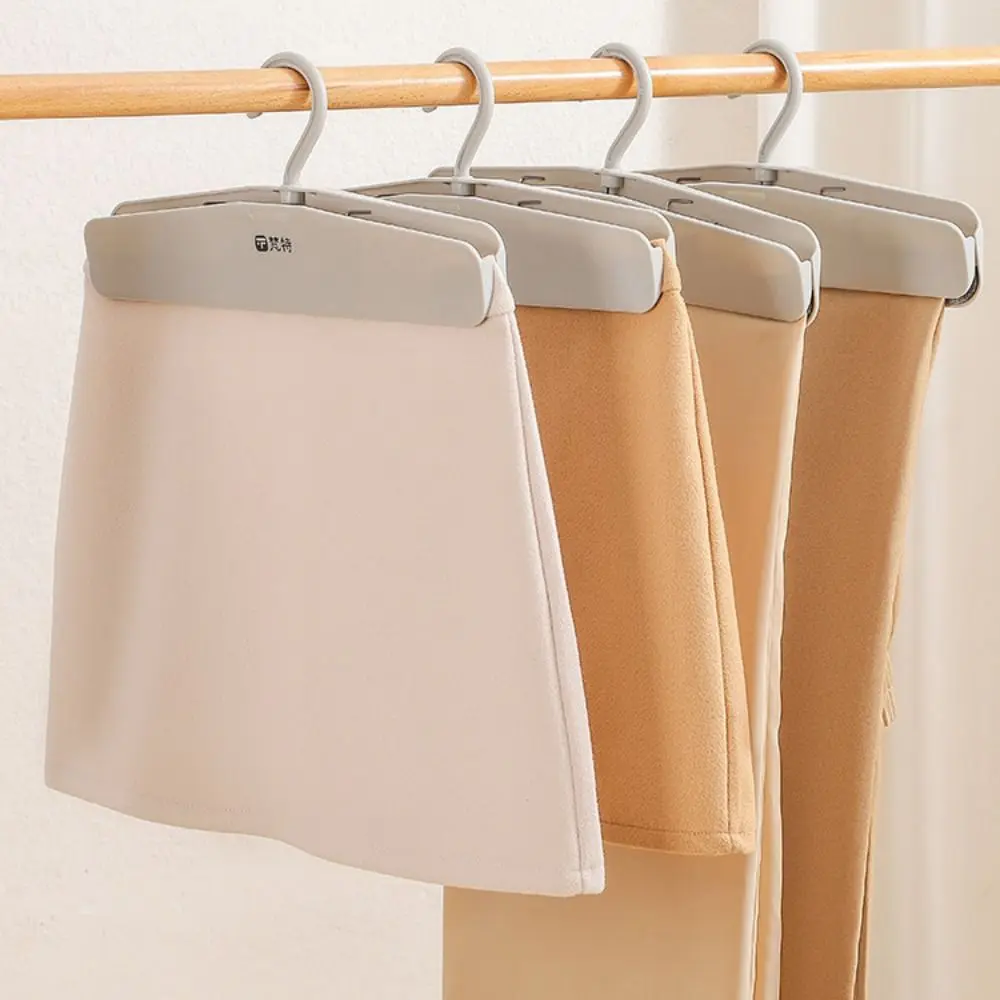 2pcs Crease-resistance Non-slip Pants Clip Rotatable Non-marking Pants Storage Rack Household Strong Clamping Force