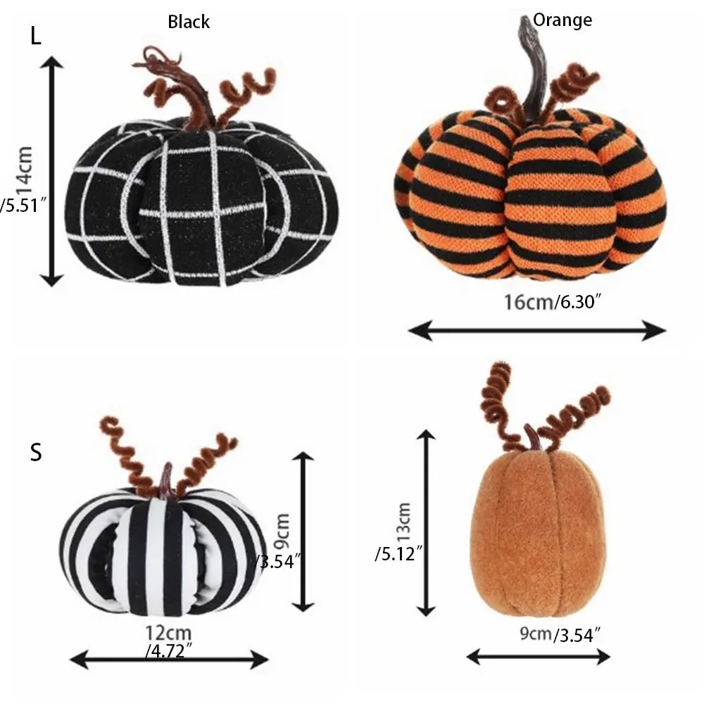 Fabric Simulated Striped Pumpkin Reusable 3D Halloween Pumpkin Ornaments Durable Pumpkin Festival Props Festival Gift