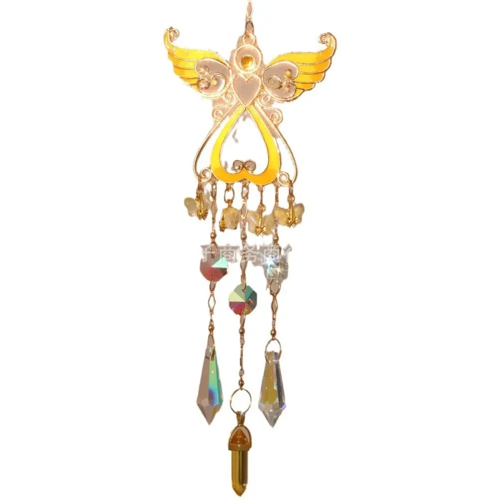 Crafts Crystal Wind Chimes Hanging Creative Light Collection Pendant Novelty Rotating Wind Spinner Balcony