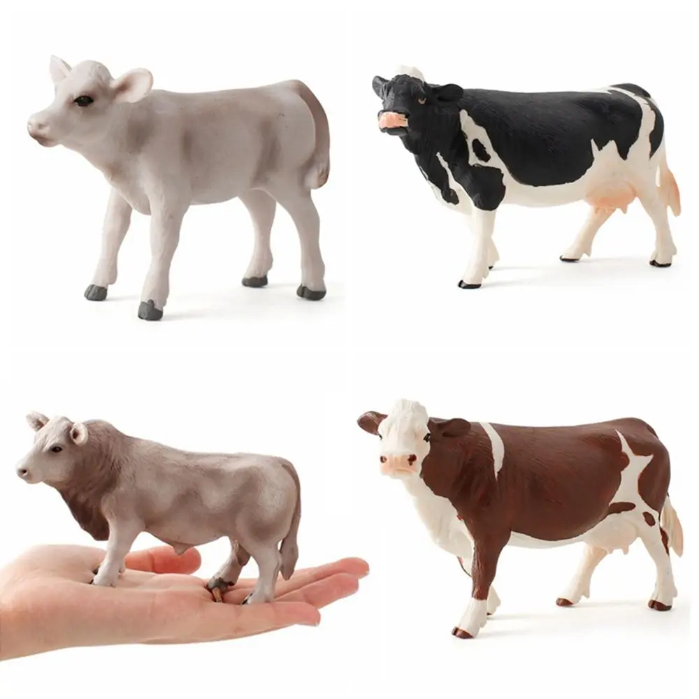 Farm Simulation  Model Desktop Ornaments Simulated Cattle Action Figure Home Decor Animal Figurine Educational Toys Cow Models