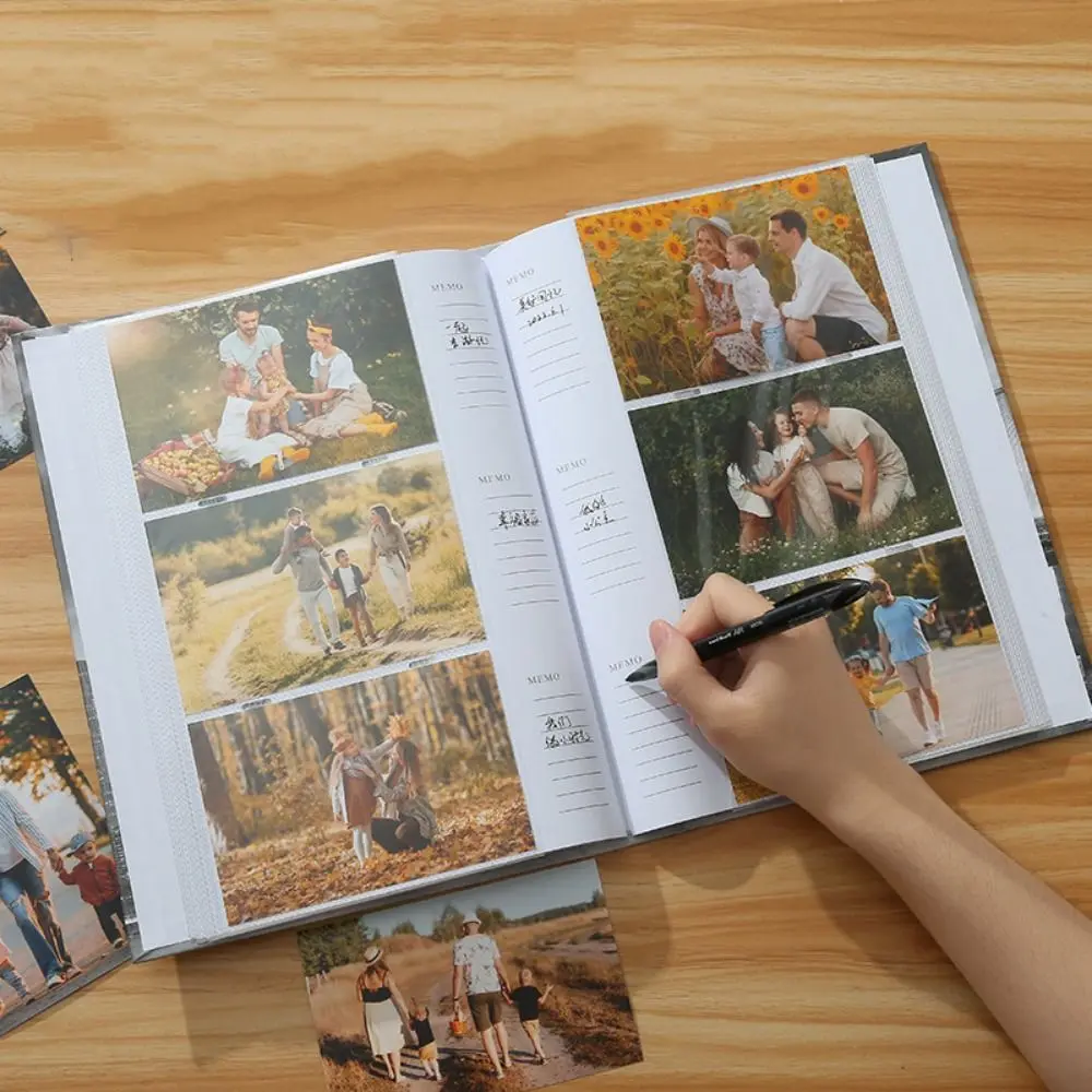 Memo Area Creative Photo Album Case 4x6 Colorful Photo Storage Album 100 Pages Large Capacity Insert Photo Album Office Decor