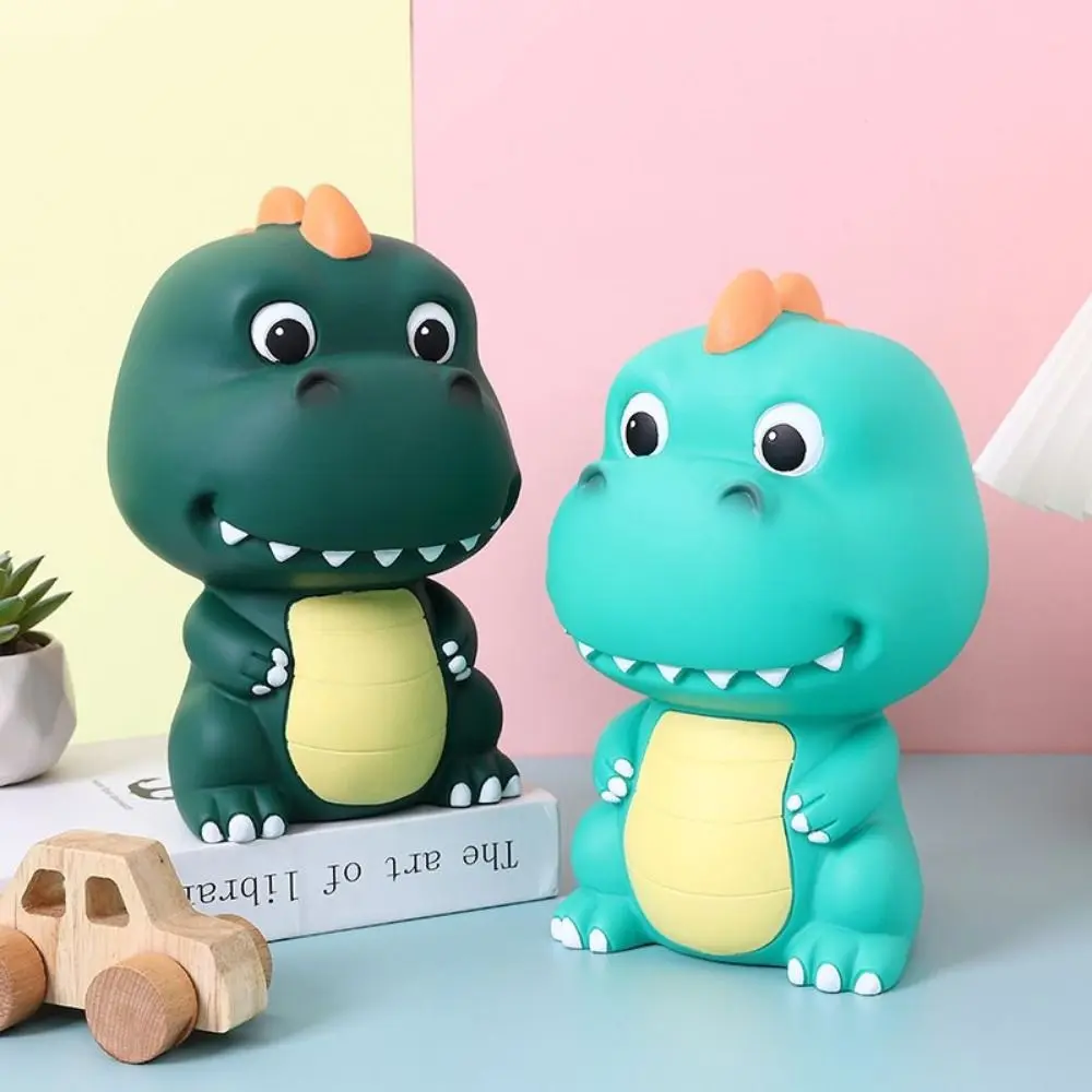 Multi-purpose Large Capacity Dinosaur Piggy Bank Cute Ornament Animal Saving Pot Anti-fall Cartoon Piggy Bank Table