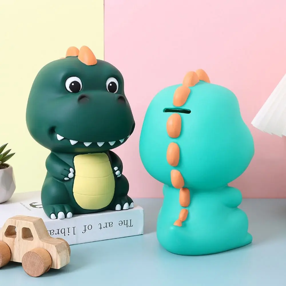 Multi-purpose Large Capacity Dinosaur Piggy Bank Cute Ornament Animal Saving Pot Anti-fall Cartoon Piggy Bank Table