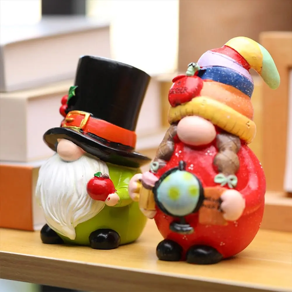 Cute Christmas Gnome Ornament Elegant Resin Crafts Faceless Elderly Figurine Colourful Merry Christmas Decoration Children Gifts