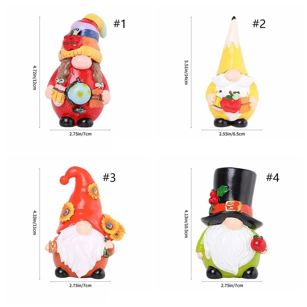 Cute Christmas Gnome Ornament Elegant Resin Crafts Faceless Elderly Figurine Colourful Merry Christmas Decoration Children Gifts