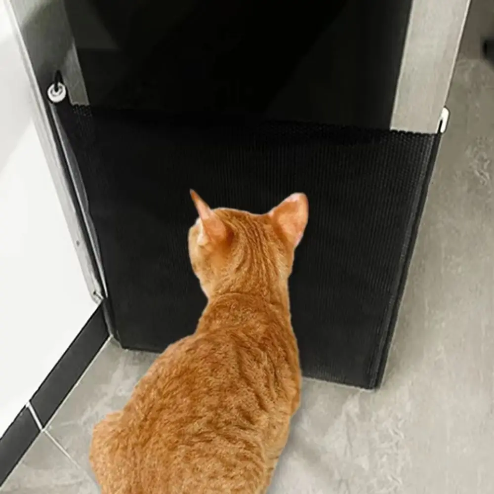 Durable Guard Retractable Fence Gate Barrier Universal Pet Network Fence Black Folding Pet Safety Enclosure Home