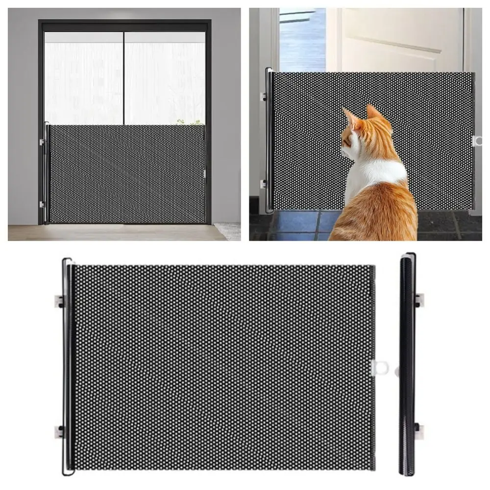 Durable Guard Retractable Fence Gate Barrier Universal Pet Network Fence Black Folding Pet Safety Enclosure Home