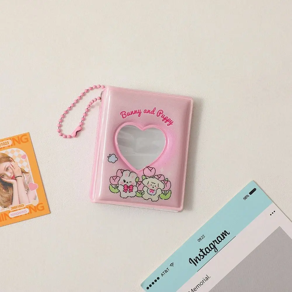 2-inch Cute Cartoon Photo Album Ins Mini Hollow Picture Storage Album Bead Chain Korean Love Heart Photo Album Girl