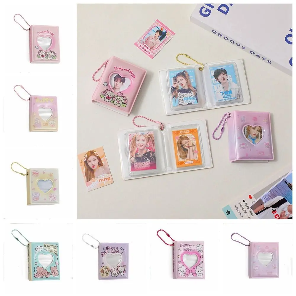 2-inch Cute Cartoon Photo Album Ins Mini Hollow Picture Storage Album Bead Chain Korean Love Heart Photo Album Girl
