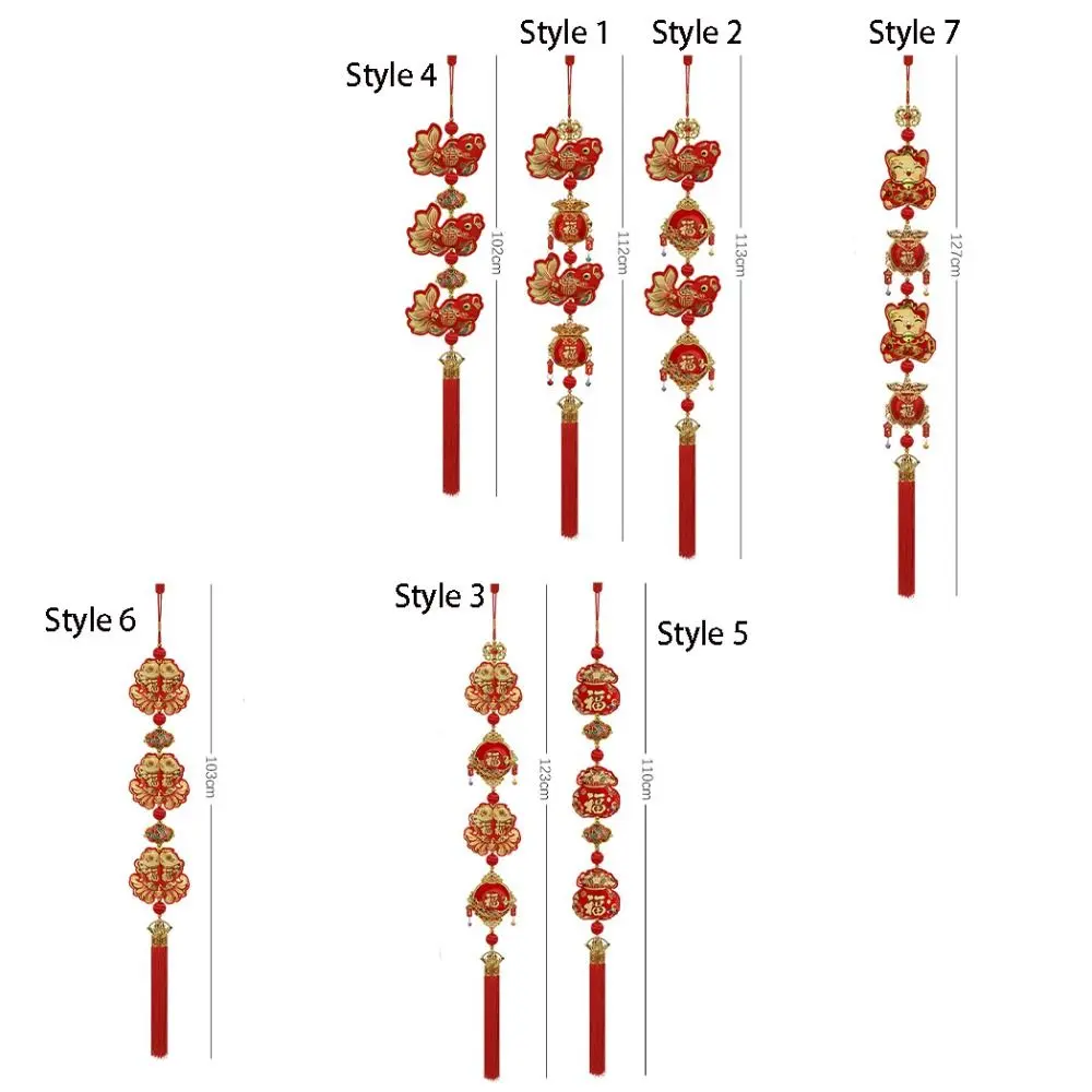 Traditional Spring Festival Decoration Pendant Reusable Exquisite New Year Ornaments Creative with Tassel Chinese Knot Hanging
