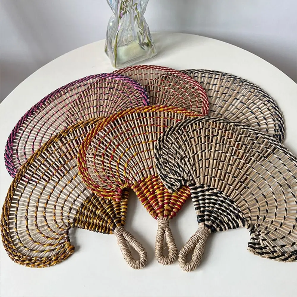 Durable Hand-Woven Handheld Fan Ancient Natural Hand-operated Fan Large Old-fashioned Wall-mounted Fan Room