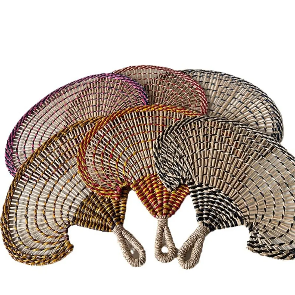 Durable Hand-Woven Handheld Fan Ancient Natural Hand-operated Fan Large Old-fashioned Wall-mounted Fan Room