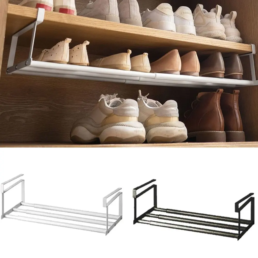 Portable Shoe Storage Rack Under Hanging Large Capacity Retractable Shoe Cabinet Layered Partition Holders Easy To Install
