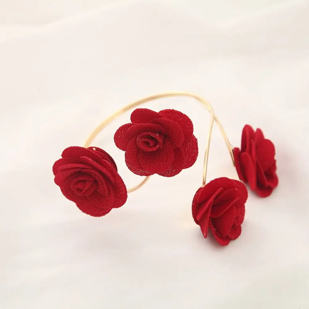 2PCS Automatically Tighten Flowers Curtain Clamp Metal Fabric Artificial Curtain Buckle Elegant Flexible Curtain Tie