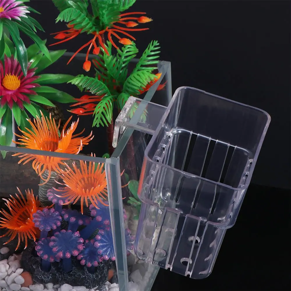 Hanging Aquarium Planting Basket Transparent Plastic Hydroponic Support Cup Household Aquatic Plant Holder For Fish Tank