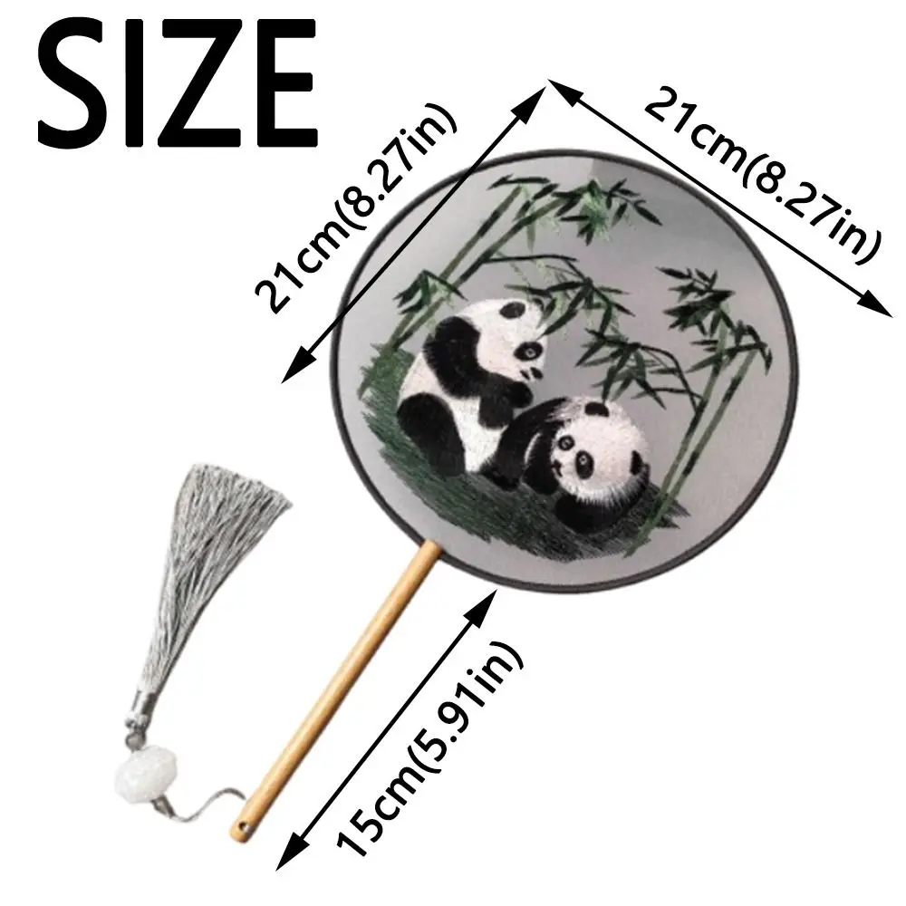 Creative Embroidered Silk Fan Chinese Style Portable Embroidery Round Fan Translucent Double-sided Hanfu Tuan Fan